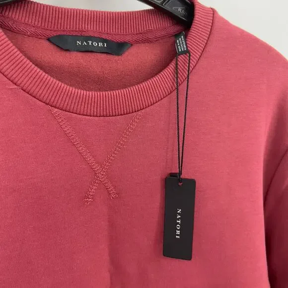 Natori Red Isamu Tonal Pullover Sweater Long Sleeve Men Size L Large New - Picture 3 of 8